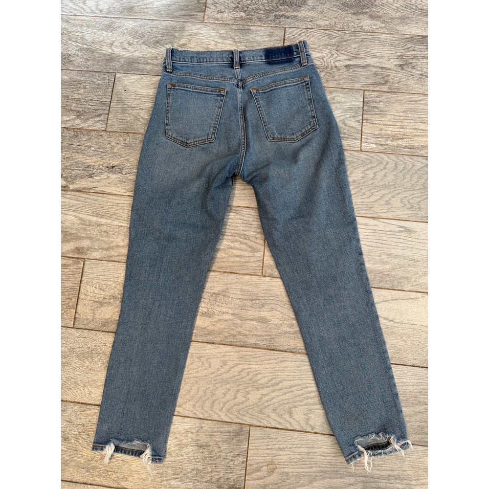 Abercrombie & Fitch The Skinny High Rise Jeans Raw Hem 4 27 Distressed Denim